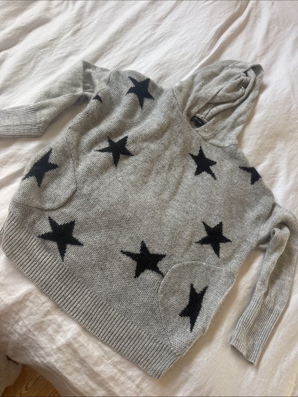 Grey black star women’s hoodie